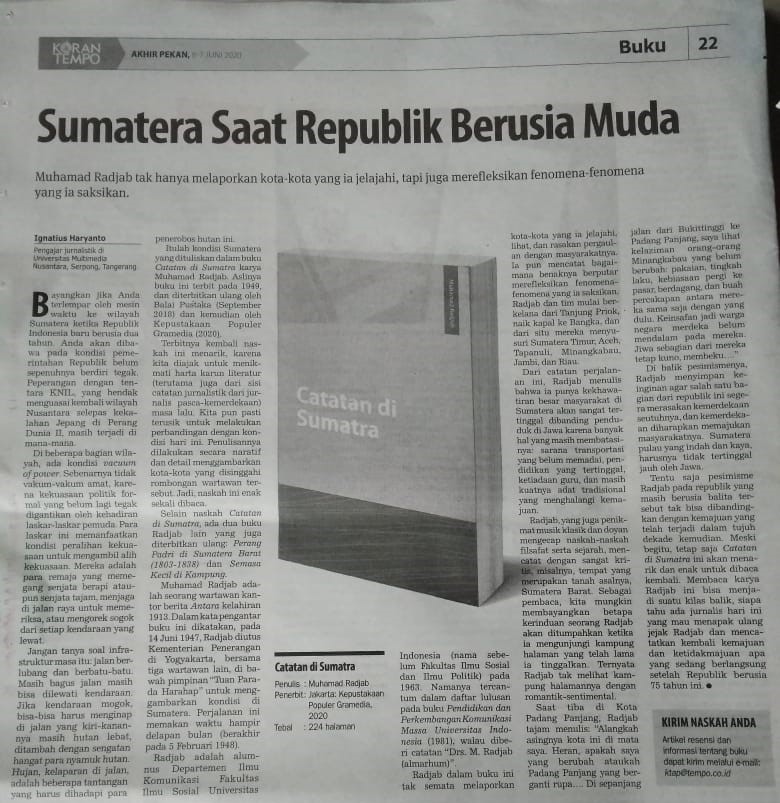 Sumatera Saat Republik Berusia Muda