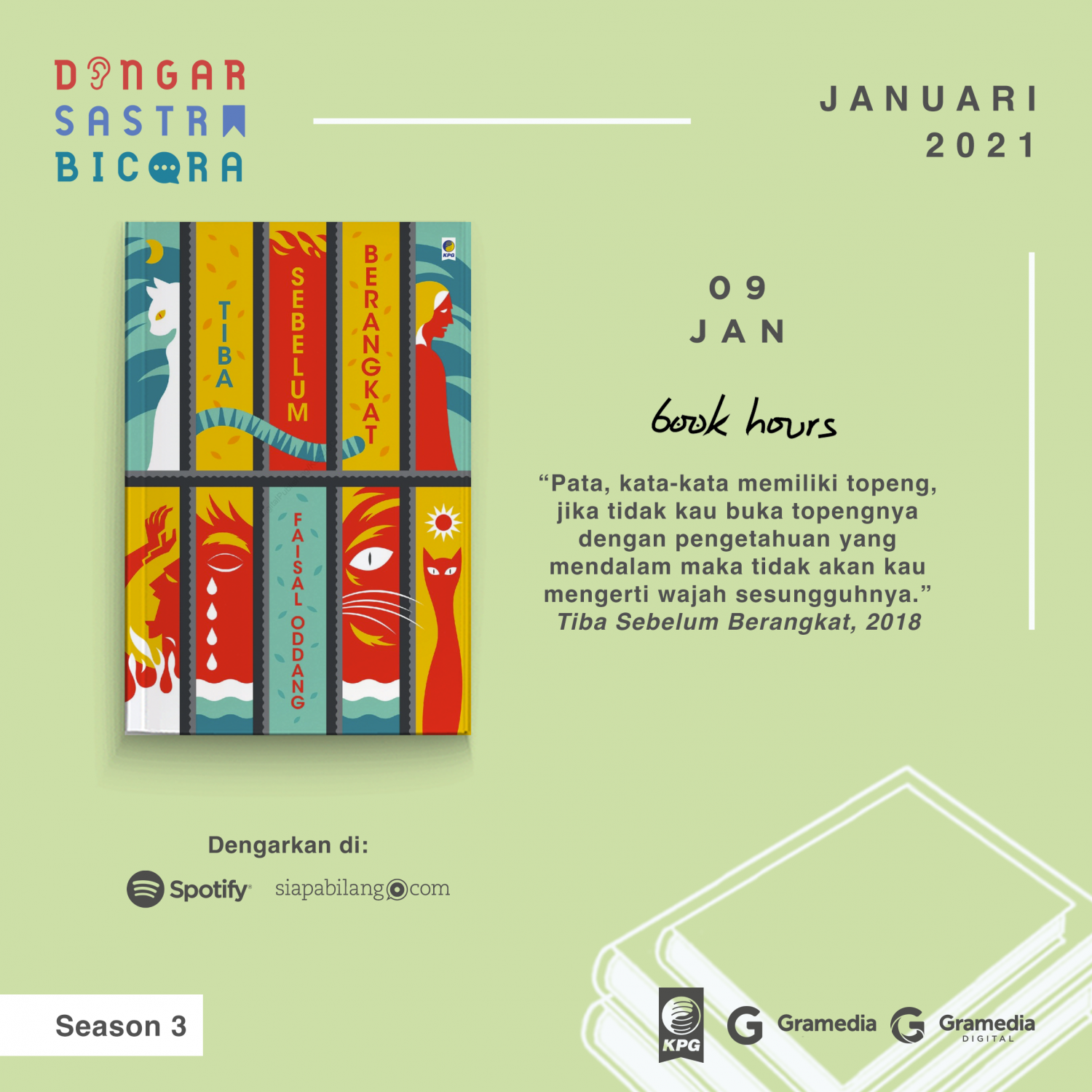 Bahas Buku Tiba Sebelum Berangkat oleh Podcast Book Hours